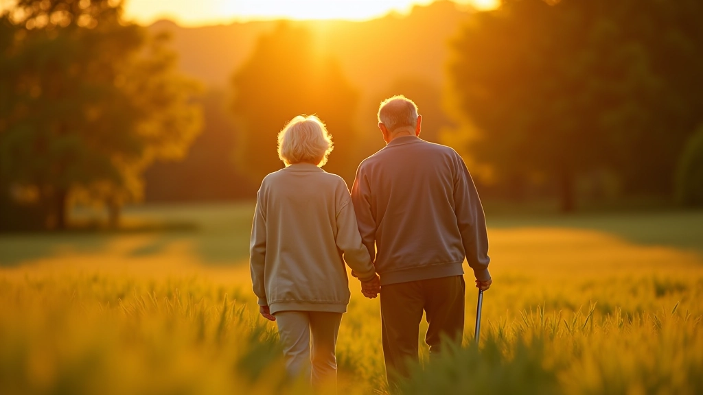 Czech landscape with seniors enjoying outdoor walk