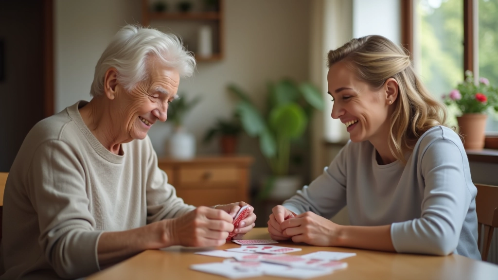 Senior playing memory card game with grandchild