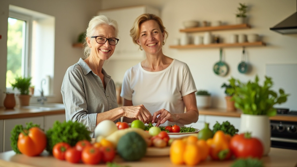 Senior woman preparing healthy meal in kitchen